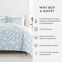 Casual Comfort Country Home Pattern Oversized Reversible Duvet Cover Set