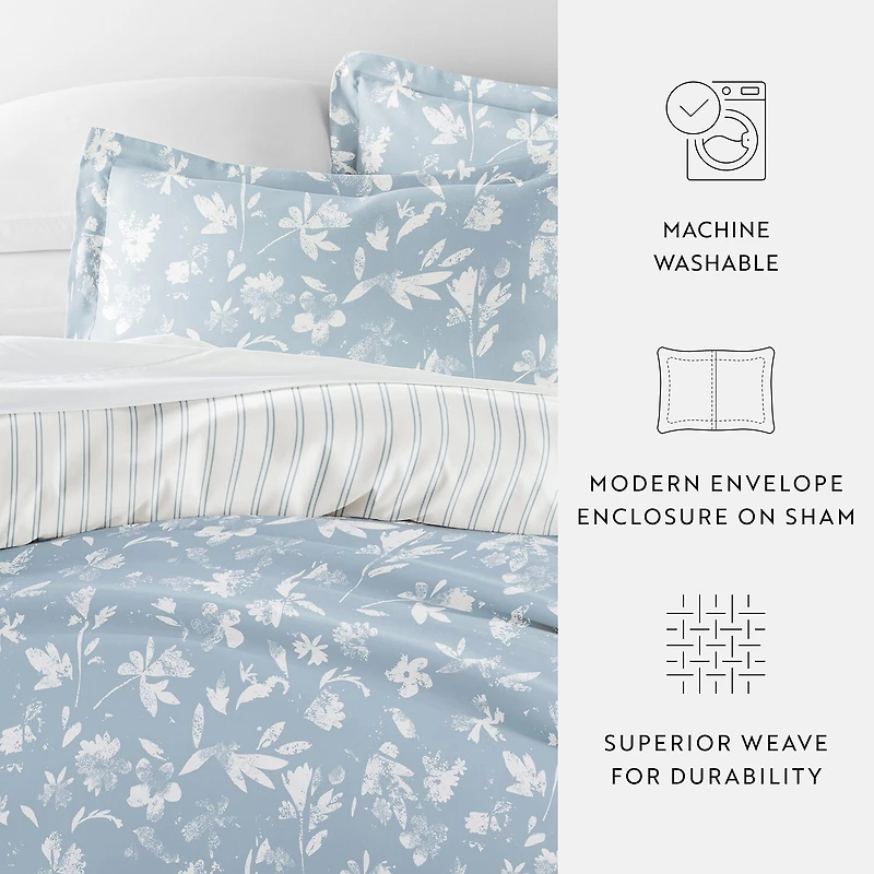 Casual Comfort Country Home Pattern Oversized Reversible Duvet Cover Set