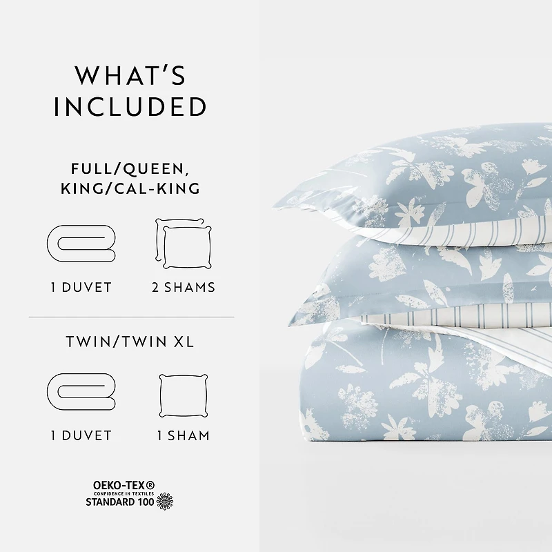Casual Comfort Country Home Pattern Oversized Reversible Duvet Cover Set