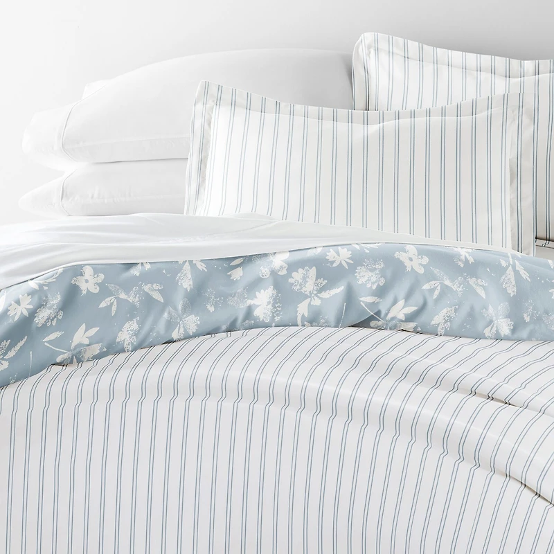 Casual Comfort Country Home Pattern Oversized Reversible Duvet Cover Set