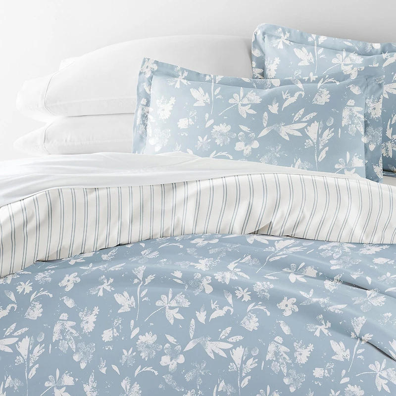 Casual Comfort Country Home Pattern Oversized Reversible Duvet Cover Set