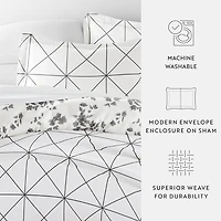 Casual Comfort Edgy Flowers Pattern Oversized Reversible Duvet Cover Set
