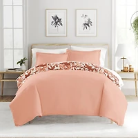 Casual Comfort Boho Flower Patterned Reversible Duvet Cover Set