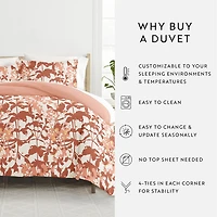 Casual Comfort Boho Flower Patterned Reversible Duvet Cover Set