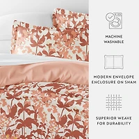 Casual Comfort Boho Flower Patterned Reversible Duvet Cover Set