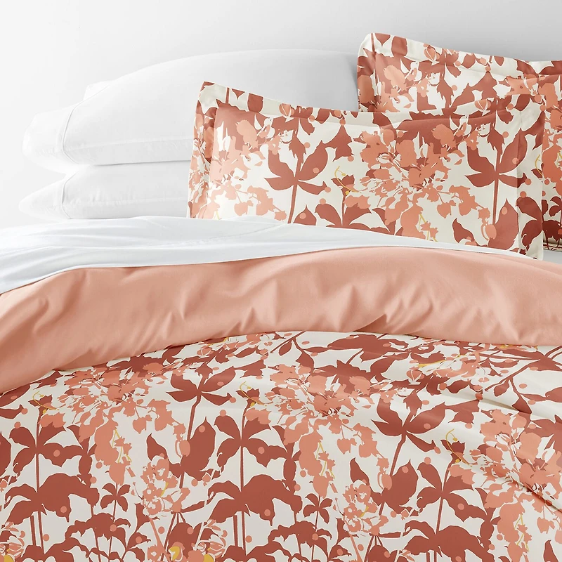 Casual Comfort Boho Flower Patterned Reversible Duvet Cover Set