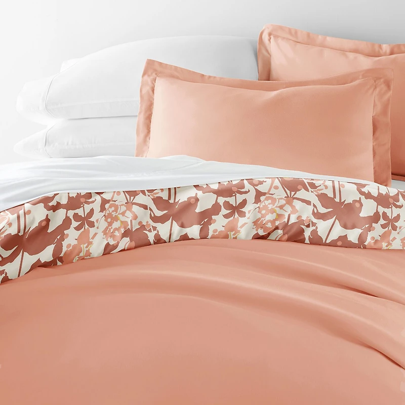 Casual Comfort Boho Flower Patterned Reversible Duvet Cover Set