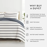 Casual Comfort Desert Stripe Patterned Reversible Duvet Cover Set