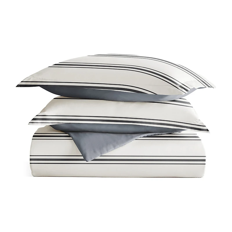 Casual Comfort Desert Stripe Patterned Reversible Duvet Cover Set