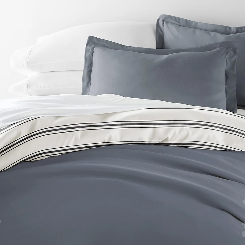 Casual Comfort Desert Stripe Patterned Reversible Duvet Cover Set