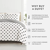 Casual Comfort Painted Polkadot Patterned Reversible Duvet Cover Set