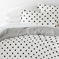 Casual Comfort Painted Polkadot Patterned Reversible Duvet Cover Set