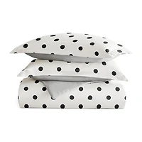 Casual Comfort Painted Polkadot Patterned Reversible Duvet Cover Set