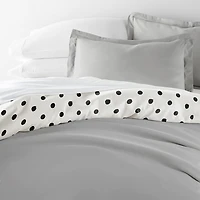 Casual Comfort Painted Polkadot Patterned Reversible Duvet Cover Set