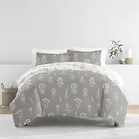 Casual Comfort Botany Floral Patterned Reversible Duvet Cover Set