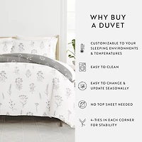 Casual Comfort Botany Floral Patterned Reversible Duvet Cover Set