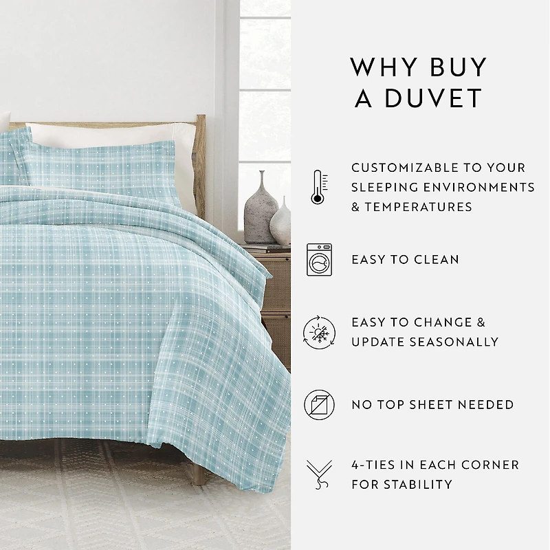 Casual Comfort Premium Ultra Soft Polka Dot Pattern Duvet Cover Set