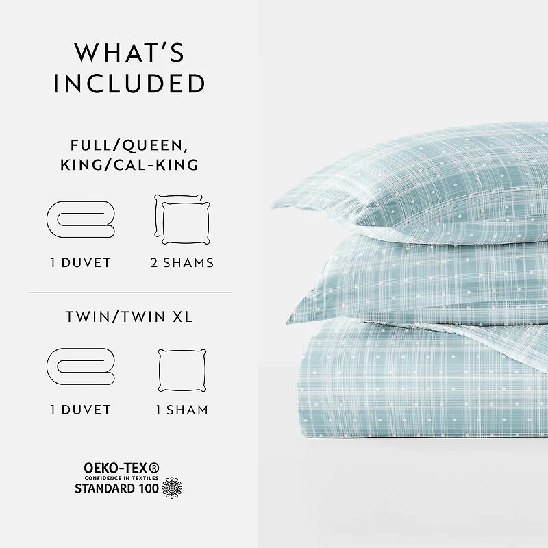 Casual Comfort Premium Ultra Soft Polka Dot Pattern Duvet Cover Set
