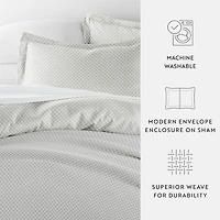 Casual Comfort Premium Ultra Soft Quatrefoil Pattern Duvet Cover Set