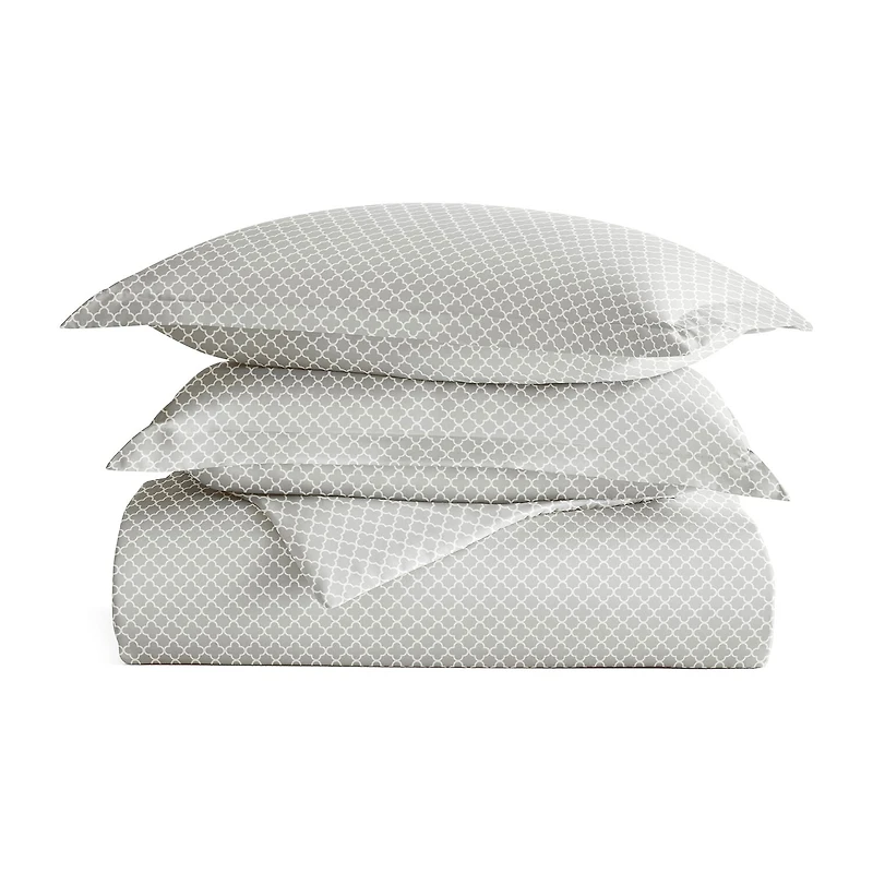 Casual Comfort Premium Ultra Soft Quatrefoil Pattern Duvet Cover Set