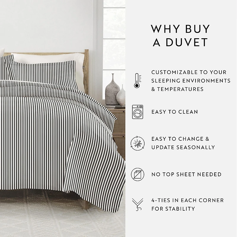 Casual Comfort Premium Ultra Soft Ribbon Pattern Duvet Cover Set