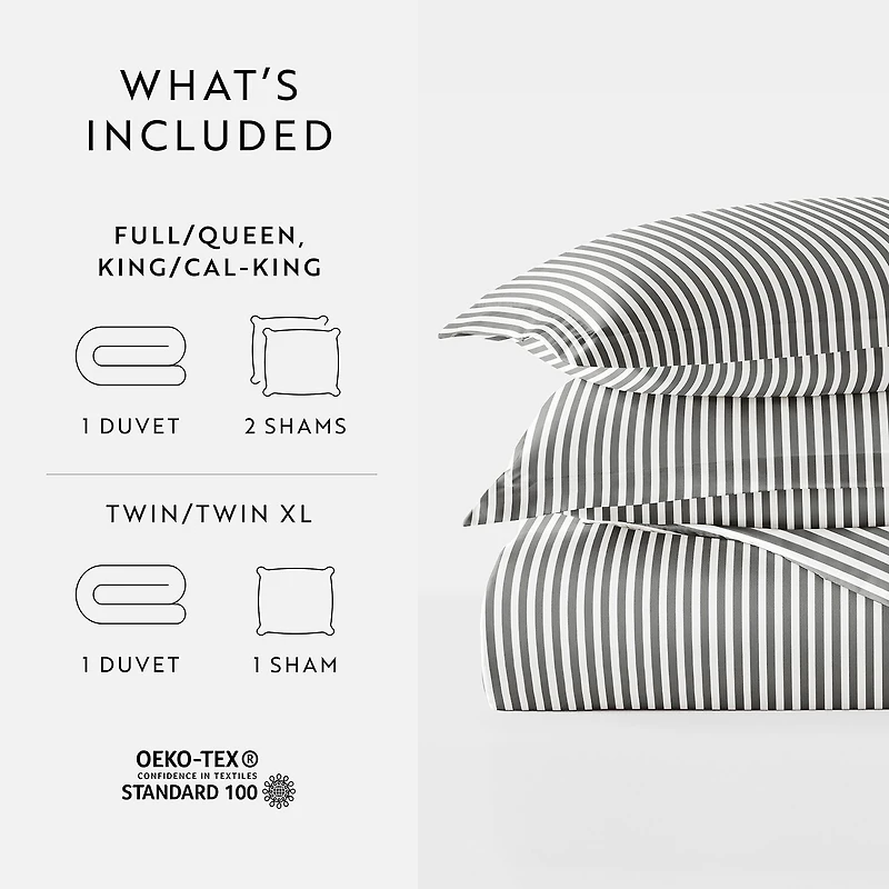 Casual Comfort Premium Ultra Soft Ribbon Pattern Duvet Cover Set