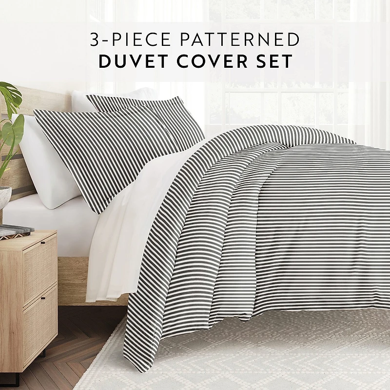Casual Comfort Premium Ultra Soft Ribbon Pattern Duvet Cover Set