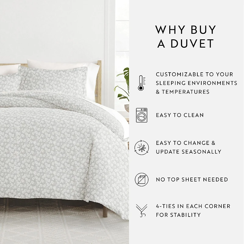 Casual Comfort Premium Ultra Soft Wheatfield Pattern Duvet Cover Set