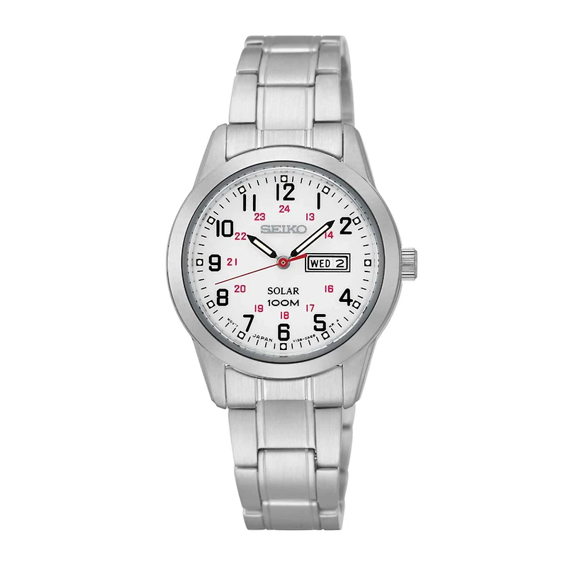 Seiko® Womens Silver-Tone Solar Dress Watch SUT167