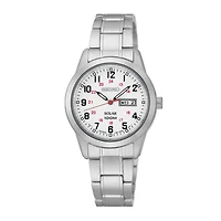 Seiko® Womens Silver-Tone Solar Dress Watch SUT167