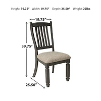 Signature Design by Ashley® Set of 2 Hilton Slatted-Back Upholstered Dining Side Chairs