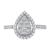 Womens 1/2 CT. T.W. Natural White Diamond 14K Two Tone Gold Cocktail Ring
