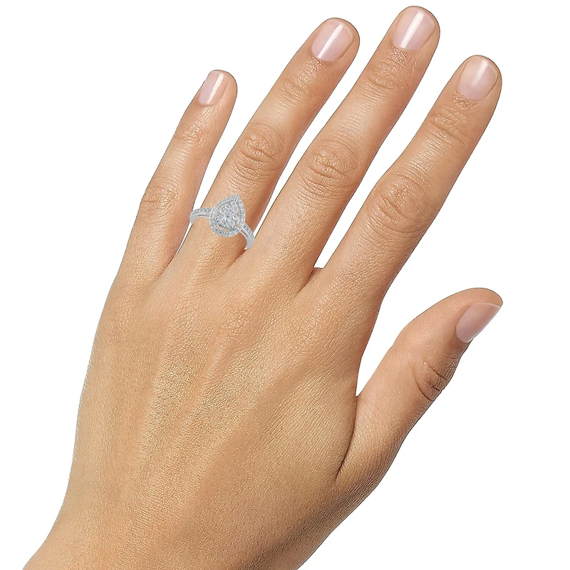 Womens 1/2 CT. T.W. Natural White Diamond 14K Two Tone Gold Cocktail Ring
