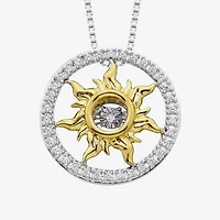 Enchanted Disney Fine Jewelry 1/10 CT.T.W. Natural Diamond 14K Gold & Sterling SIlver Pendant Necklace