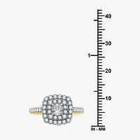 I Said Yes (H-I / I1) Womens 1 CT. T.W. Lab Grown White Diamond Sterling Silver or 14K Gold Over Cushion Side Stone Halo Bridal Set