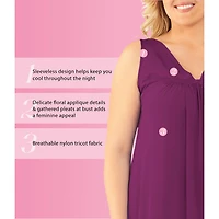 Exquisite Form Womens Plus Sleeveless V Neck Nightgown