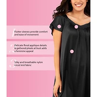 Exquisite Form Womens Short Sleeve V Neck Nightgown