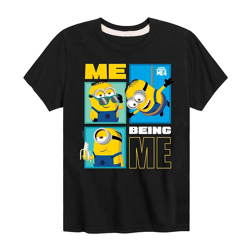 Gru, Minions, Family Little & Big Kid Boys Crew Neck Short Sleeve Regular Fit Despicable Me Graphic T-Shirt