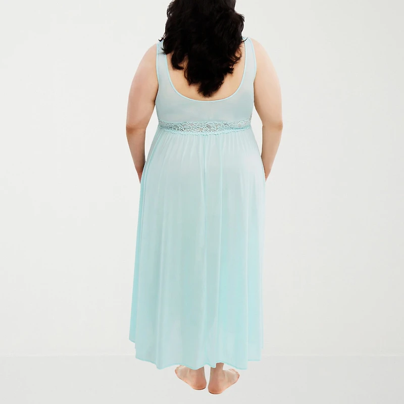 Exquisite Form Womens Plus Sleeveless V Neck Nightgown