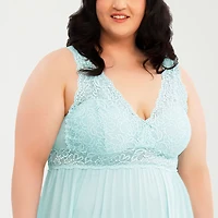 Exquisite Form Womens Plus Sleeveless V Neck Nightgown