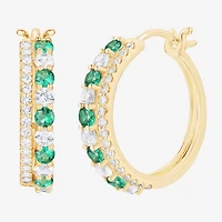 Womens Gemstone 14K Gold Over Silver 20mm Hoop Earrings
