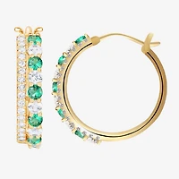Womens Gemstone 14K Gold Over Silver 20mm Hoop Earrings