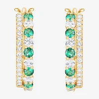 Womens Gemstone 14K Gold Over Silver 20mm Hoop Earrings