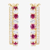 Womens Gemstone 14K Gold Over Silver 20mm Hoop Earrings