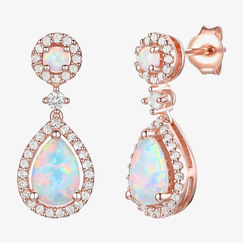 Womens Gemstone 14K Gold Over Silver Pear Drop Earrings