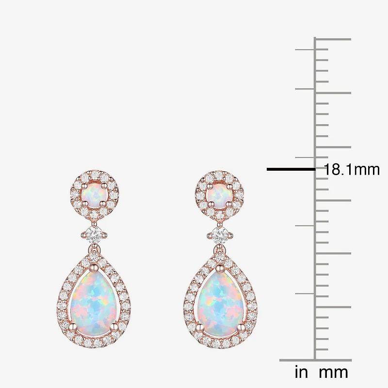 Womens Gemstone 14K Gold Over Silver Pear Drop Earrings