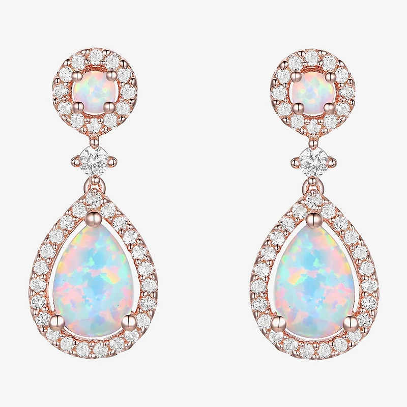 Womens Gemstone 14K Gold Over Silver Pear Drop Earrings