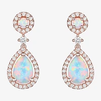 Womens Gemstone 14K Gold Over Silver Pear Drop Earrings