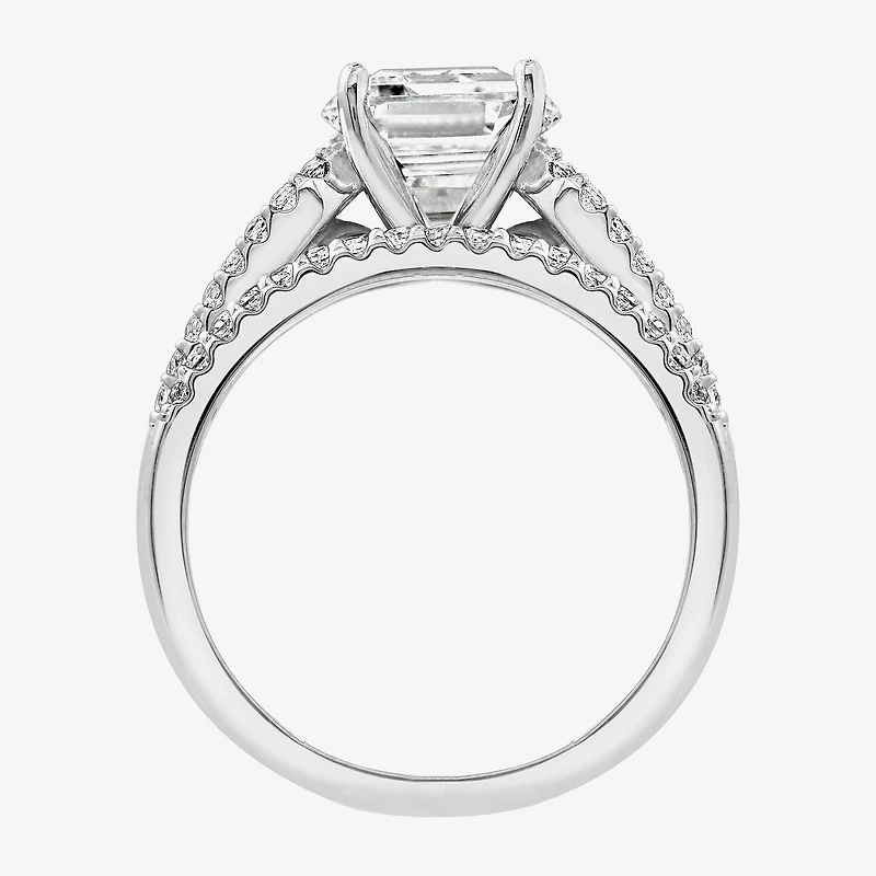 Diamonart Womens Cubic Zirconia Sterling Silver Side Stone -Stone Bridal Set