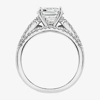 Diamonart Womens Cubic Zirconia Sterling Silver Side Stone -Stone Bridal Set